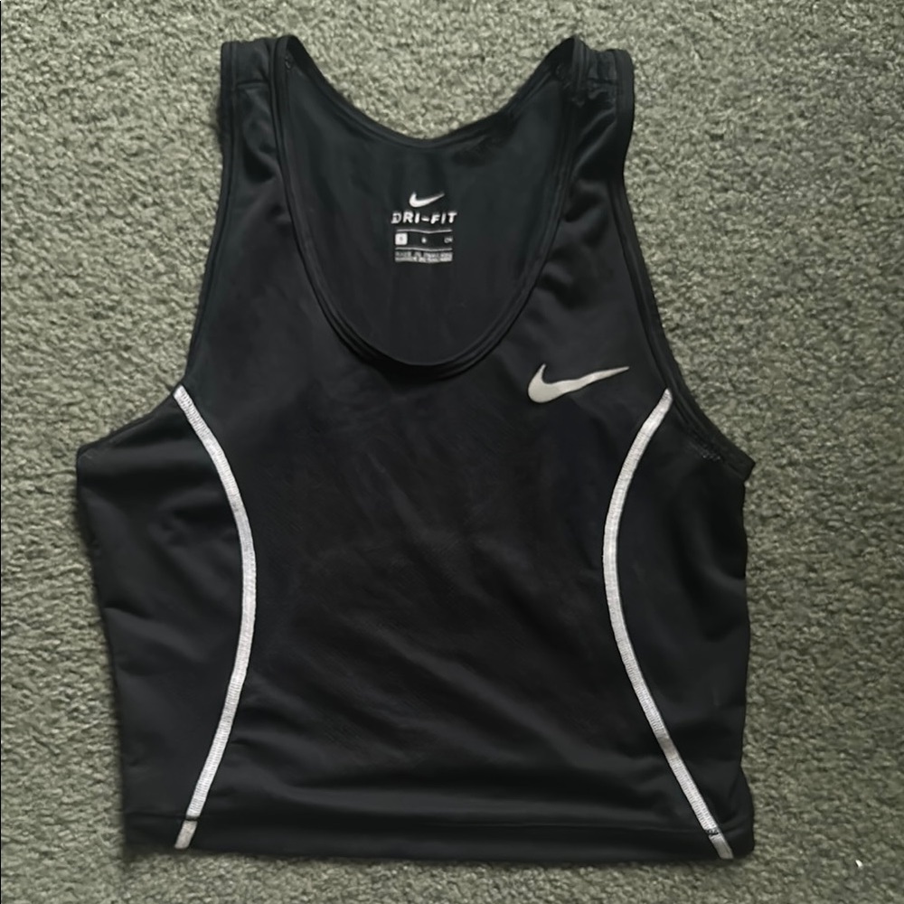 Nike Black Dri-FIT Cropped Athletic Tank